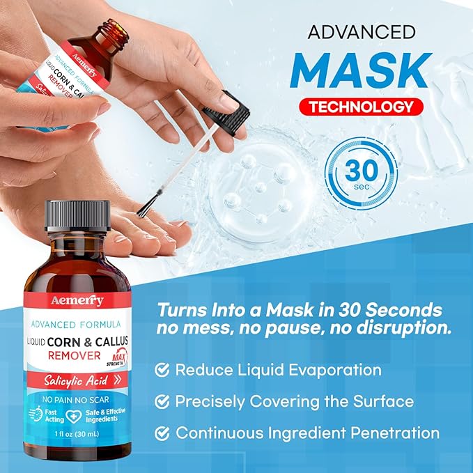Aemerry Corn Removers for Toes Foot: Liquid Salicylic Acid 17% Corns Calluses - Image 6