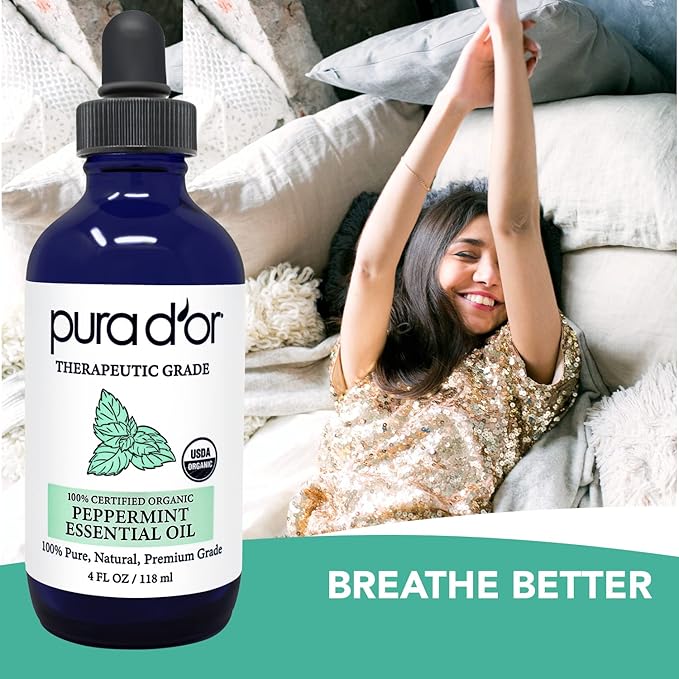 PURA D'OR Organic Peppermint Essential Oil 100% Pure & Natural Therapeutic Grade - Image 2