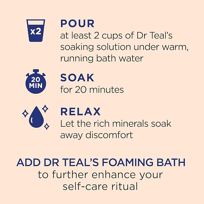 Dr Teal's Salt Soak with Pure Epsom Salt, Glow & Radiance with Vitamin C & - Image 4
