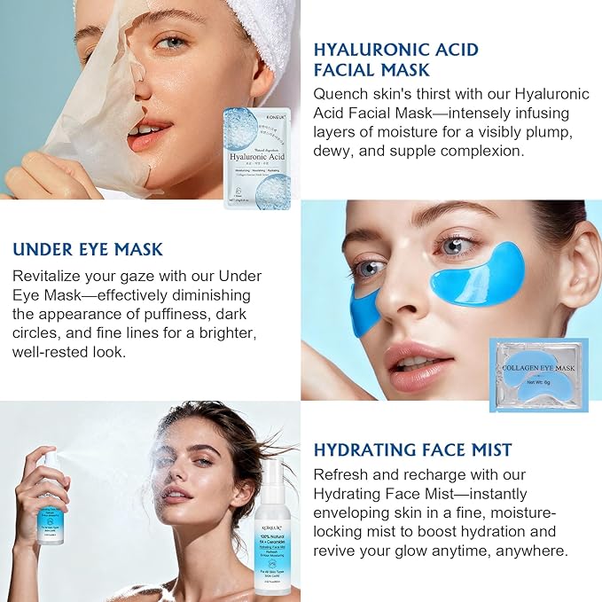 15 PACK Skincare Set with Facial Masks, Under Eye Patches, Face Mist, Lip Mask - Image 3