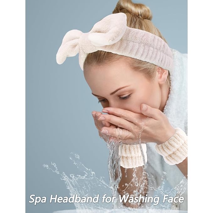 VELSCRUN Spa Headbands for Wash Face, Makeup Headband, Facial Skincare Headbands - Image 2
