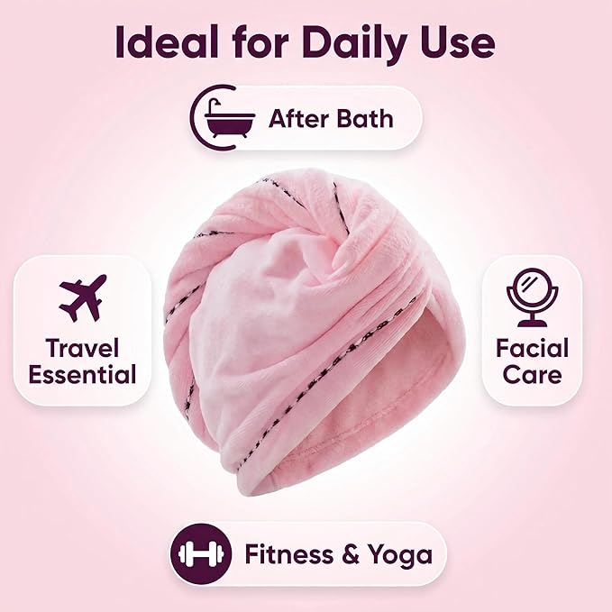 Microfiber Hair Towel 4 Pack, Hair Towel Wrap Quick Dry Hair Hat Anti-frizz - Image 7