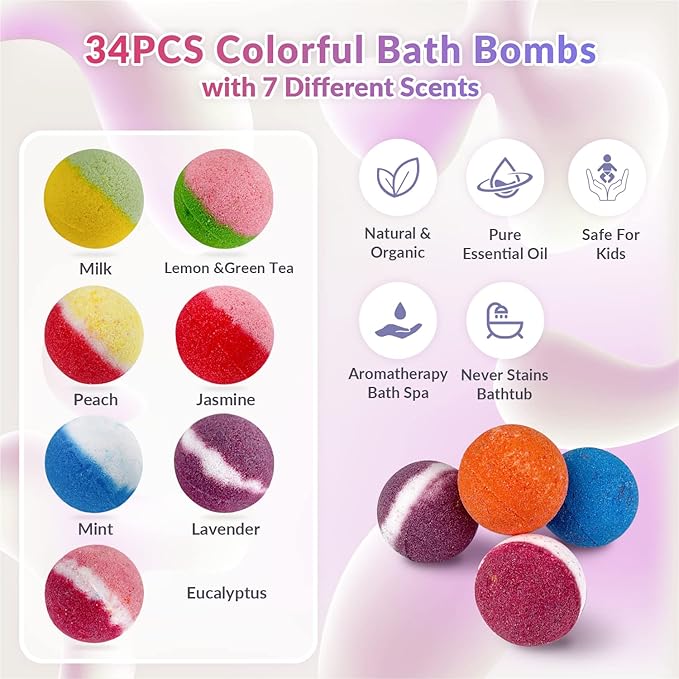 34 + 6 Bath Bombs with Crystal Toys Inside - Image 6