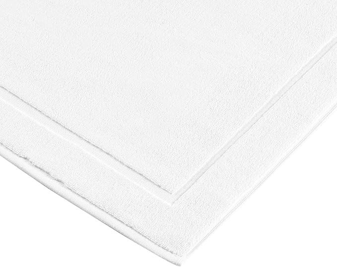 Hawmam Linen White Bath Mats, 21 x 34 inches, Banded Design, Highly Absorbent - Image 6