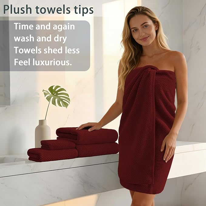 VOOVA & MOVAS Burgundy Towel Set - Image 5