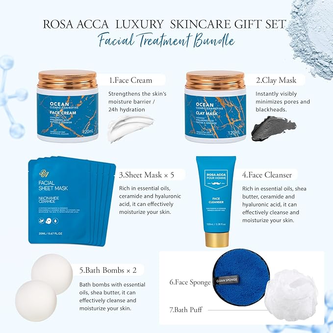 30 Pcs Men Face Skin Care Set for Men, Father's Day Gifts, Spa & Self-Care Gift - Image 3