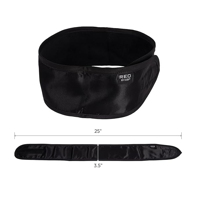 Red by Kiss Spa Headband for Washing Face, Adjustable Velcro Wrap Facial Makeup - Image 3