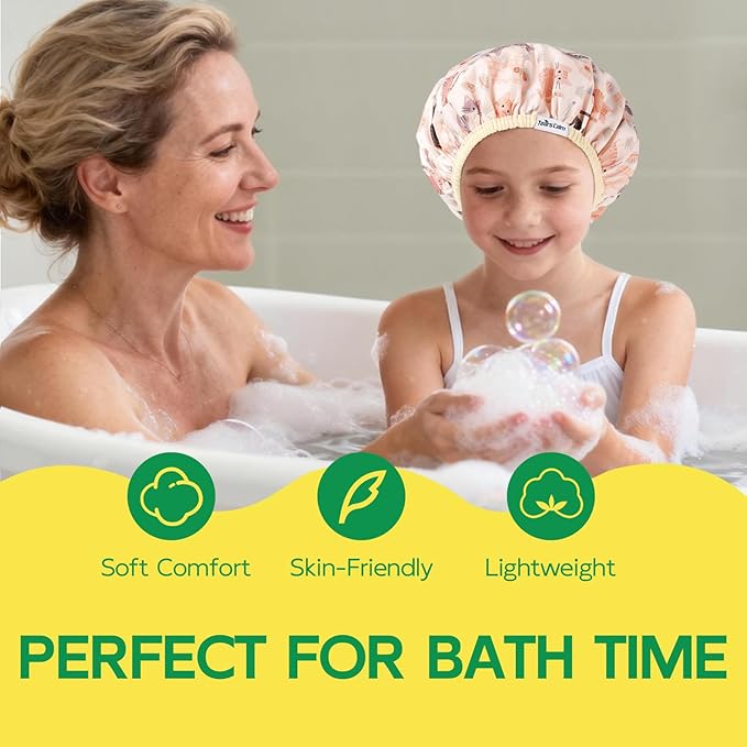 Years calm Kids Shower Cap, Waterproof Reusable Cartoon Bath Cap - Image 6