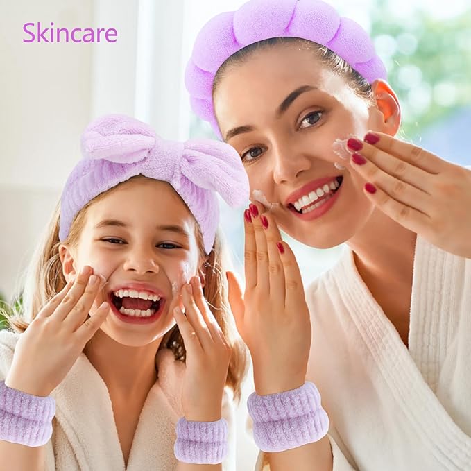 Chanaco Makeup, Skincare & Face Wash Headband, Wrist Towels, Spa Headband - Image 3