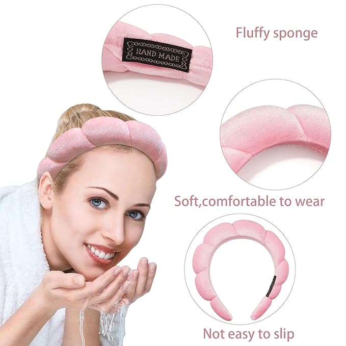 Ayesha Hairband, Sponge Soft Hairband Skincare Makeup Headbands - Image 4