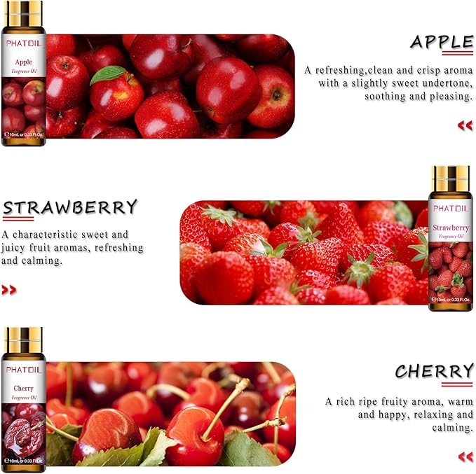 PHATOIL 9Pcs Fruity Fragrance Oil Gift Set, 10ml/0.33fl.oz Fragrance Oils - Image 4
