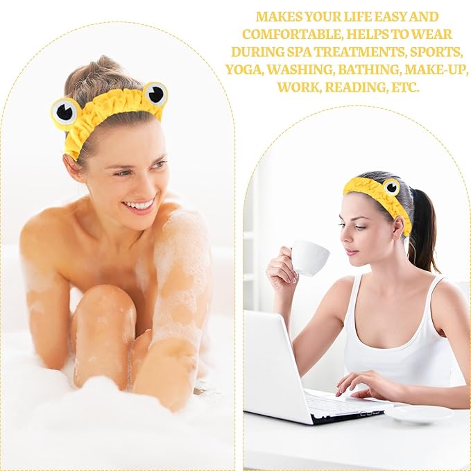 Jowmoy yellow Frog Eye Elastic Headband - Image 7