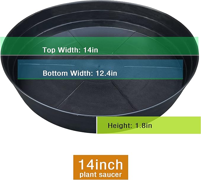 LWALRS Plant Saucer 14 Inch 2 Pack 10 12 14 16 18 20 25, Plastic Plant Trays - Image 2