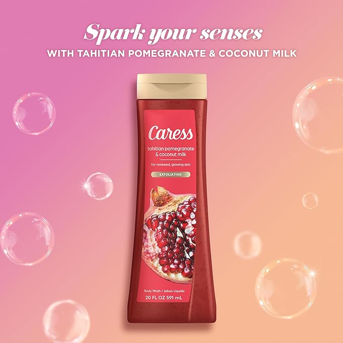 Caress Body Wash, Tahitian Pomegranate & Coconut Milk, Moisturizing Body Wash - Image 5