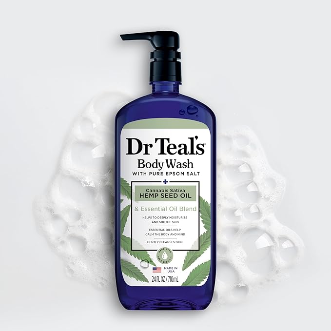 Dr Teal's Body Wash with Pure Epsom Salt, Cannabis Sativa Hemp Seed Oil - Image 8