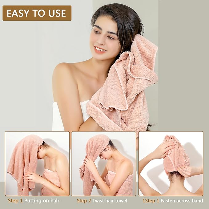Microfiber Hair Towel Quick Dry Hair Towel Hair Drying Towels Suitable - Image 6