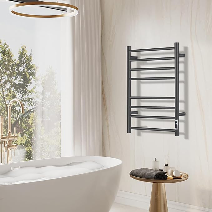 Towel Warmer Bathroom Wall Mounted Drying Rack Plug-in Electric Heated Towel - Image 7