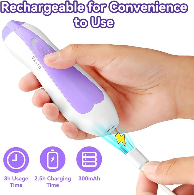 Qunlions life Baby Nail Trimmer Electric, 6 in 1 Rechargeable Baby Nail - Image 2