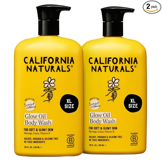 California Naturals Glow Body Wash Sunset Citrus 2-Pack, Hydrating Body Wash by CaliforniaNaturals