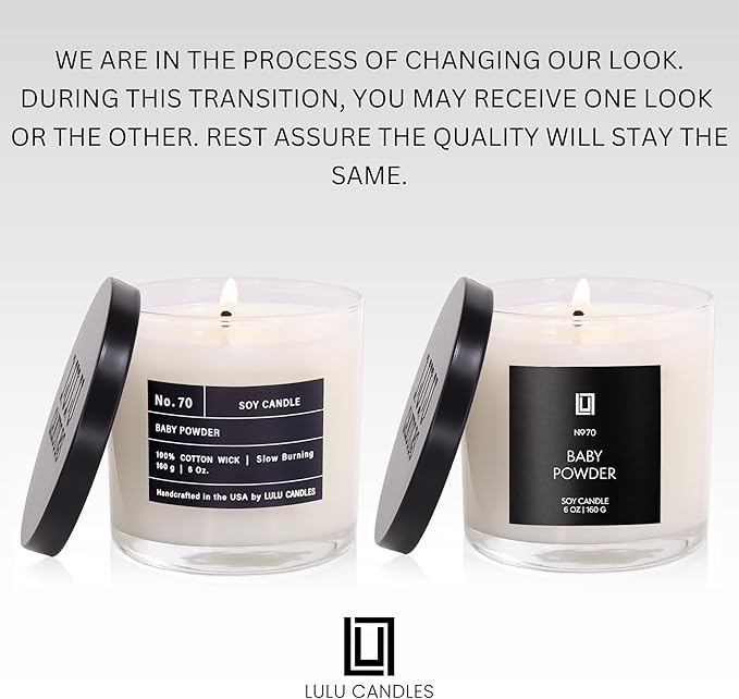Lulu Candles | Baby Powder | Luxury Scented Soy Jar Candle | Hand Poured in The - Image 2