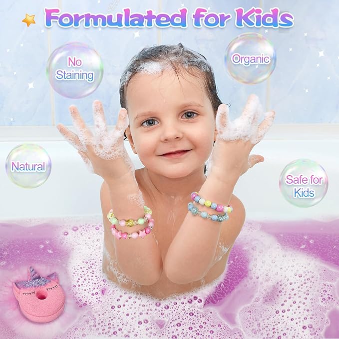 Bath Bombs for Girls, 6 Packs Unicorn Donut Bubble Bath Bathbombs - Image 5