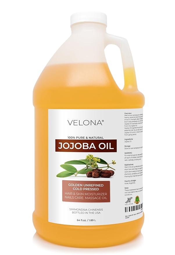 velona Jojoba Oil - 64 oz | 100% Pure and Natural | Golden by VELONA