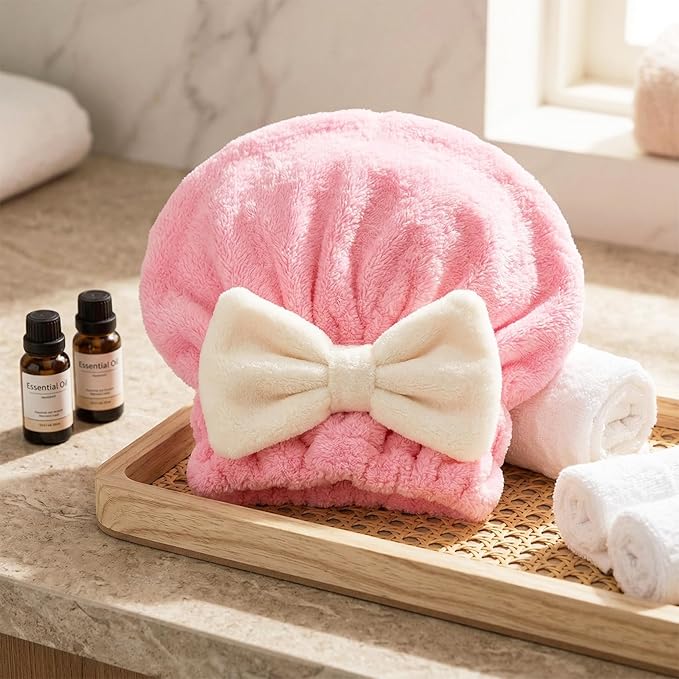 2PCS Hair Towel Wrap for Women, Soft Microfiber Hair Drying Caps - Image 6