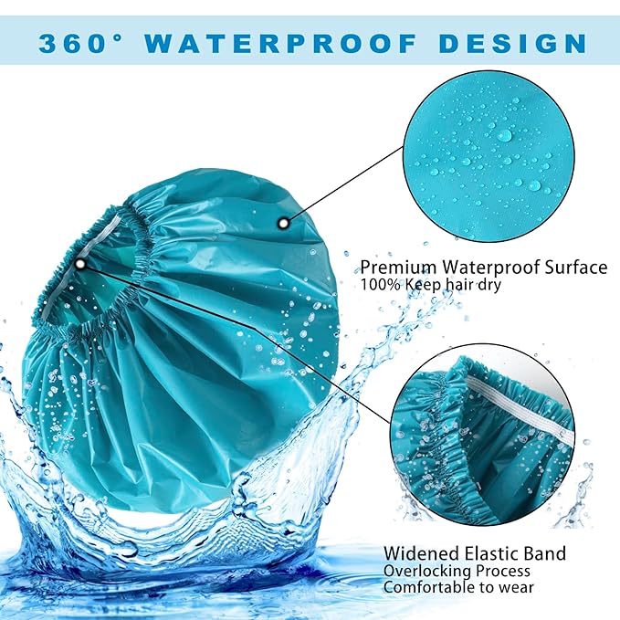 Jumbo Size Shower Cap 2 PCS Waterproof Shower Caps - Image 8