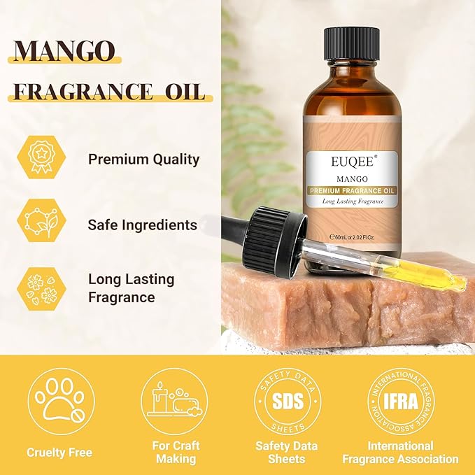 EUQEE Mango Fragrance Oil, 60ml Premium Scents Fragrance Oils - Image 2