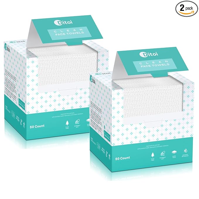 Face Towels, Face Towelettes XL, Ultra Soft Makeup Remover Dry Wipes, Thick by Ditoi