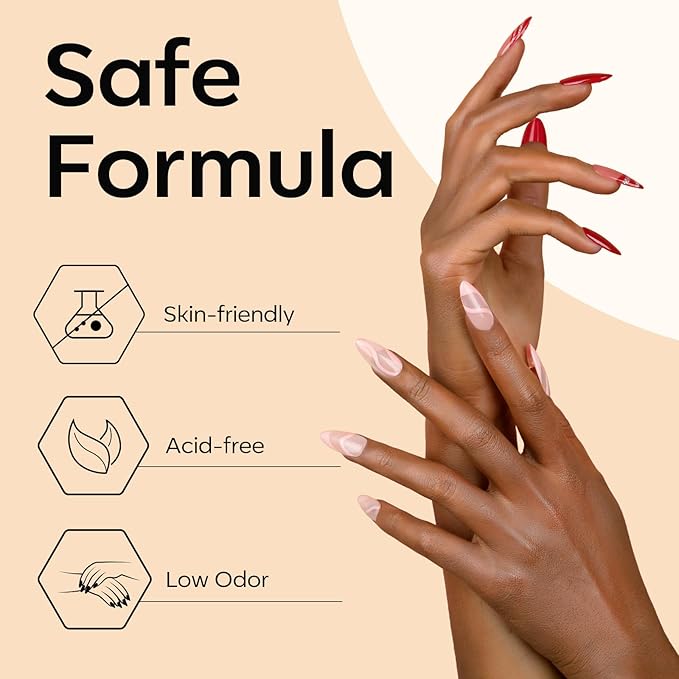 modelones X Gel Nail Glue and Top Base Coat Set, 15ML 3 PCS No Wipe Clear Gel - Image 8