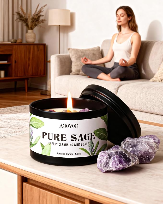 AOOVOO 4 Pack Sage Candles - Image 2