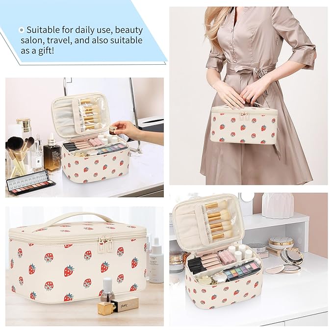 OCHEAL Makeup Bag, Travel Makeup Organizer Bag, Large Capacity Cosmetic Bags - Image 4