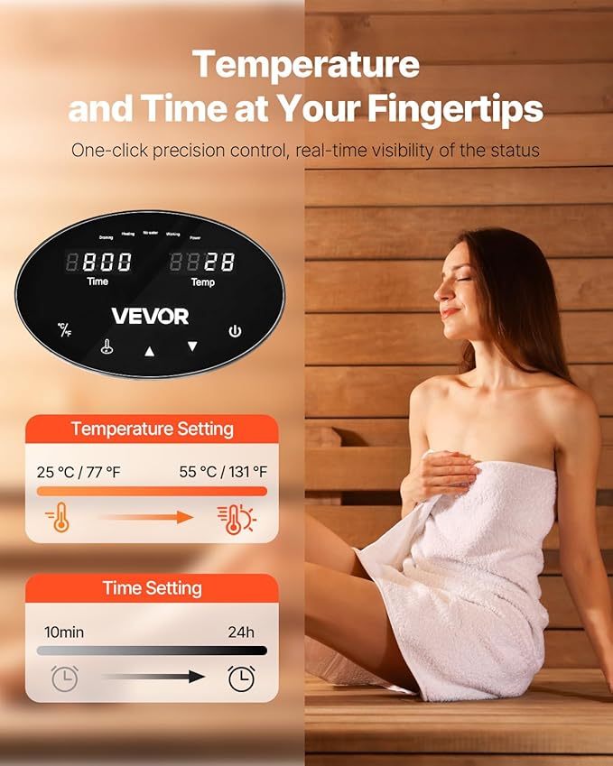 VEVOR Steam Generator, 6 kW Steam Shower System - Image 4