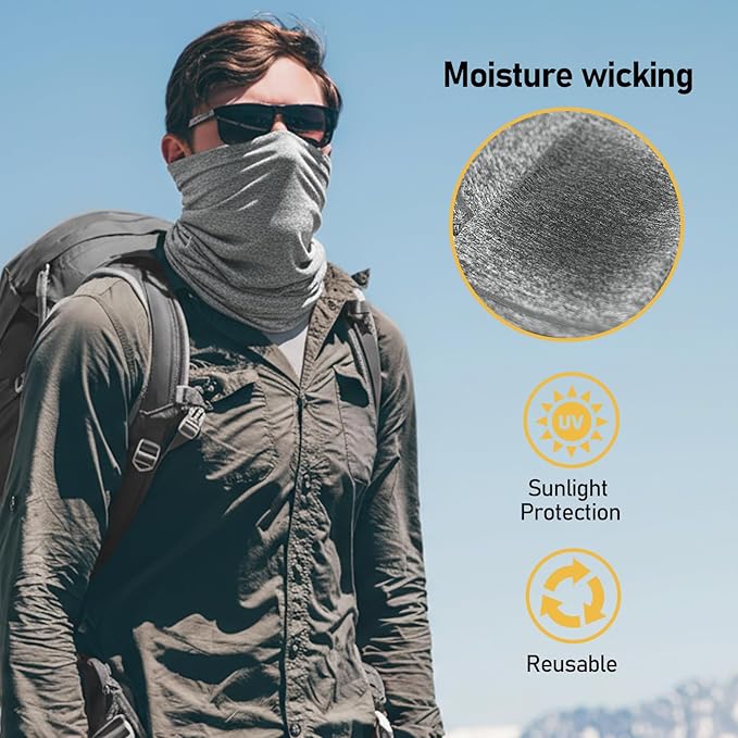 TICONN Neck Gaiter Face Cover Scarf, Neck Warmer Breathable Sun & Wind-proof - Image 5