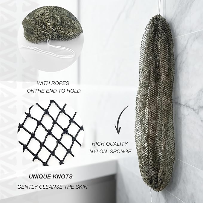 SPMKTBOZAI African Net Sponge Authentic, Loofah Exfoliating Body Scrubber Bath - Image 2