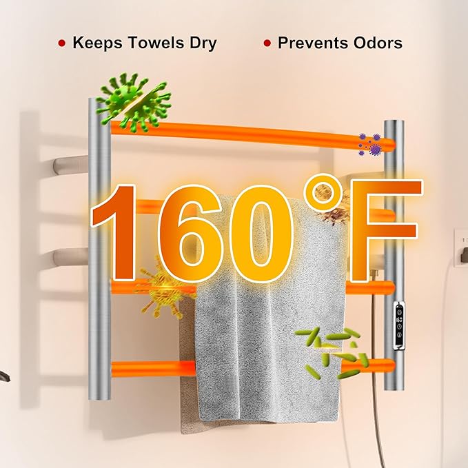 Heated Towel Racks for Bathroom, Wall Mounted Electric Towel Warmer Racks - Image 3