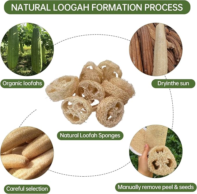 Natural Loofah Sponge for Soap Making, 20 Pack Organic Loofahs Slices Cuts Set - Image 9