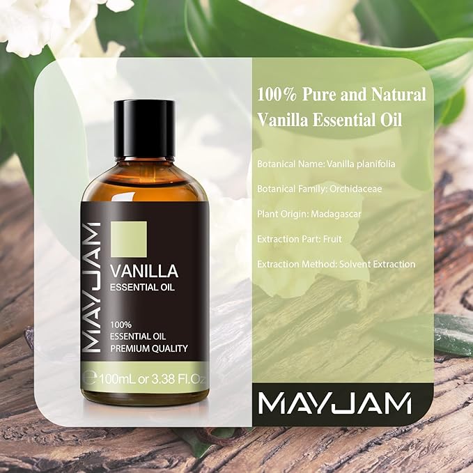 Vanilla Essential Oil 100ml, MAYJAM Premium Essential Oils - Image 3