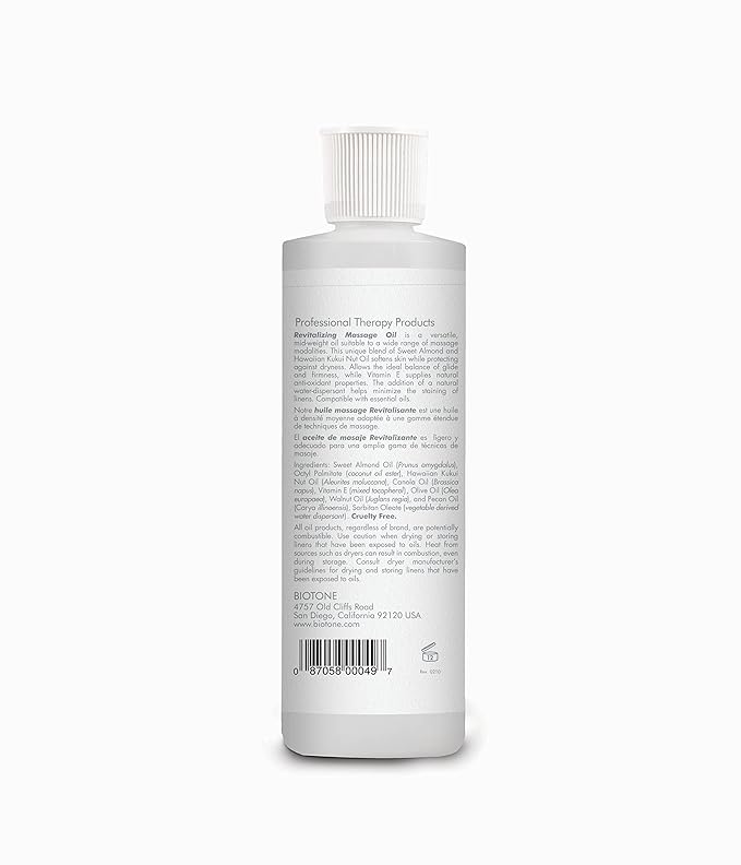 Biotone Revitalizing Unscented Massage Oil, 8 Ounce - Image 2