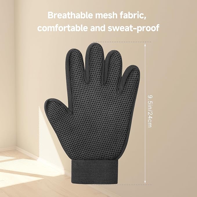 NVNAN Pet Hair Removal Glove for Dogs & Cats, 2-in-1 Deshedding Brush & Massage - Image 4