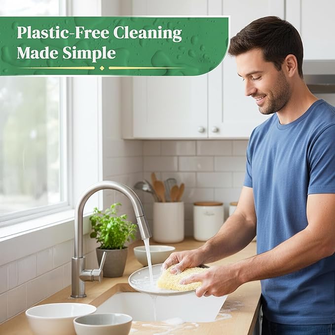 Natural Loofah Kitchen Sponge - Image 7
