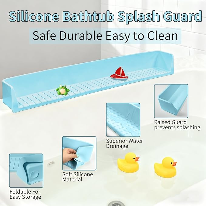 Bathtub Splash Guard for Tub Kids - 31IN Silicone Splash Guard - Image 6
