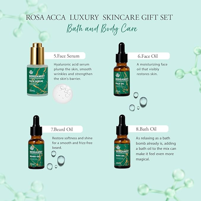 Men Bergamot Facial Skin Care Set, Fathers Day Gift, Bath and Body Gift Basket - Image 4