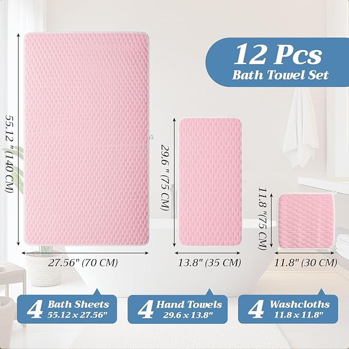 Gilprop 12 Pcs Soft Bath Towels Set - Image 2