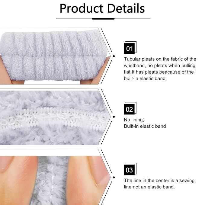 VELSCRUN Spa Headband, Makeup Face Wash Skincare Headbands, Bow Hair Band Party - Image 8