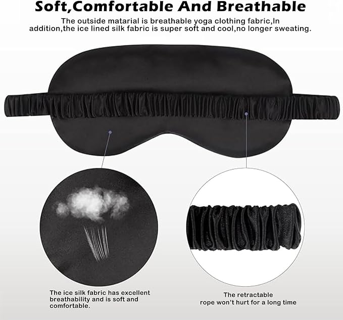 12PACK Silky Sleep Masks Satin Eye Mask Silk Eyes Cover - Image 4
