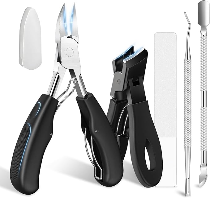 5-in-1 Professional Ingrown Toenail Tools Kit, Wide Jaw Slanted Nail Clippers & by Unknown