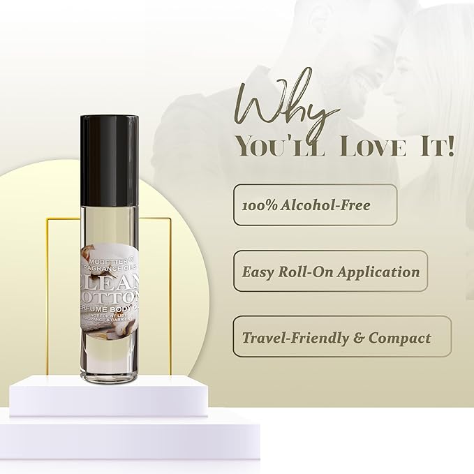 MOBETTER FRAGRANCE OILS Clean Cotton Perfume Body Oil - Image 4
