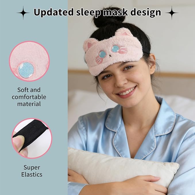 PERFECTSIGHT Sleep Eye Masks, Cute Sleep Eye Cover Lightweight Adjustable - Image 5